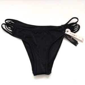 Victoria's Secret VS Archives Swim Strappy Black Brazilian Bikini Bottom Sm NWT